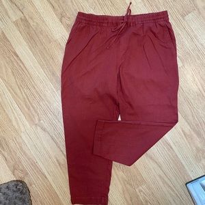 Crop linen blend pants